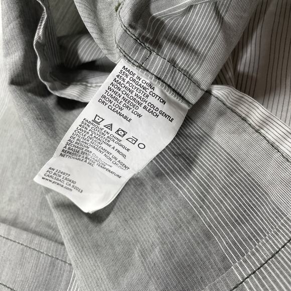 Prana Button Up Shirt Mens Medium Organic Cotton Blend Sustainable Short Sleeve - Picture 4 of 10